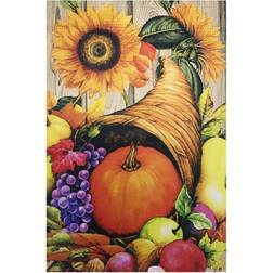 Northlight 40" Cornucopia & Flowers Autumn Harvest Garden Flag