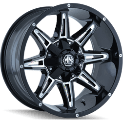 Mayhem Rampage 8090, 20x9 Wheel with 8x180 Bolt Pattern Black Milled Spokes