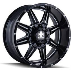 Mayhem Monstir 8100, 20x9 Wheel with 8x6.5 and 8x170 Bolt Pattern Gloss Black Milled