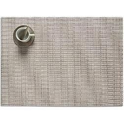 Chilewich Easy Care Thatch Rectangular Vinyl Place Mat Beige, Brown, White