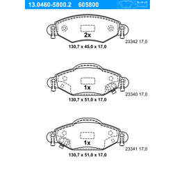 ATE Kit Pastiglie Freno 13.0460-5800.2