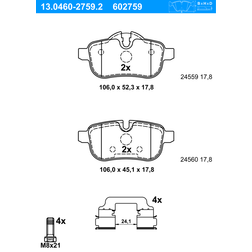 ATE 13.0460-2759.2 Jarrupalat Levyjarru BMW Z4 Roadster