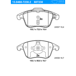 ATE Bremsbelagsatz, Scheibenbremse Vorderachse 13.0460-7230.2
