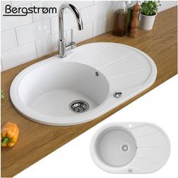 Bergström Granit Spüle Küchenspüle Einbauspüle Spülbecken+Drehexcenter+Siphon
