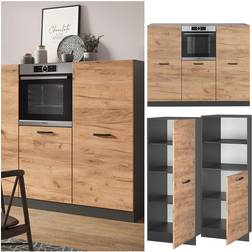 VICCO Bloc cuisine R-Line, Chêne doré/anthracite, 180 cm sans plan de travail