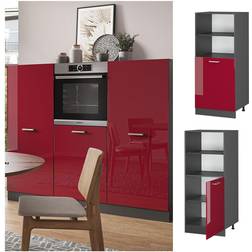 Vicco Oven Cabinet R-Line High-Gloss - Anthracite/Bordeaux Red