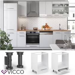 VICCO Armario para horno empotrado Fame-Line, Blanco alto brillo, 60 cm sin encimera