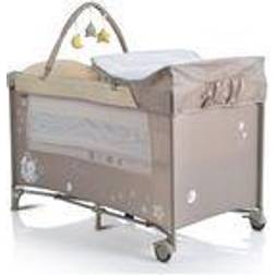 Moni Reisebett Sleepy Rollen, Wickelauflage, Matratze, Spielbogen, Seiteneingang beige braun