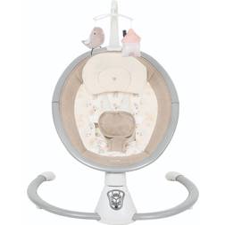 Kikkaboo elektrische Babywippe Twiddle, Schaukelfunktion, Fernbedienung, Timer beige braun