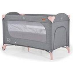 Cangaroo Reisebett Skyglow 2 Ebenen Räder Matratze Seiteneingang Tasche Bremsen rosa