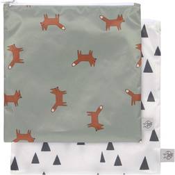 Lässig Borsa riutilizzabile, Little Forest Fox 2 pezzi verde