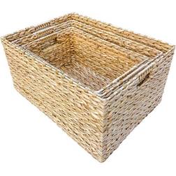 RED HAMPER Rectangular Water Hyacinth Storage Basket