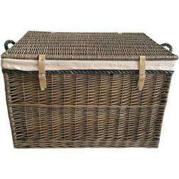 RED HAMPER Large Antique Wash Storage Wicker Basket