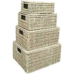 RED HAMPER Seagrass Storage Basket