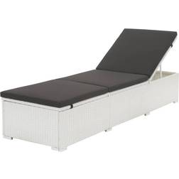 vidaXL Liggestol Med Sort Hynde Polyrattan Hvid