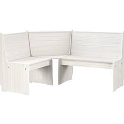 vidaXL d'angle 151 cm Bois pin solide Blanc Banc de Jardin