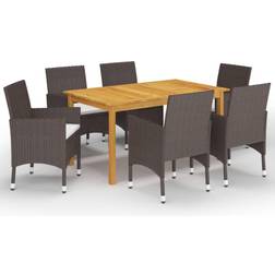 vidaXL 7 Piece Garden Patio Dining Set, 1 Table incl. 6 Chairs