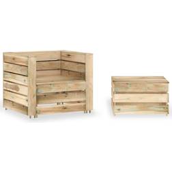 vidaXL 2-tlg. Aus Paletten Lounge-Set