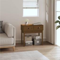 vidaXL konsolbord 76,5x40x75 massivt fyrretræ gyldenbrun Konsolbord