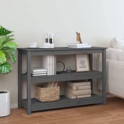 vidaXL 110 x 40 x 74 cm Massivt Fyrretræ Grå Konsolbord