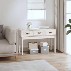 vidaXL 114 x 40 x 75 cm Massivt Fyrretræ Hvid Konsolbord