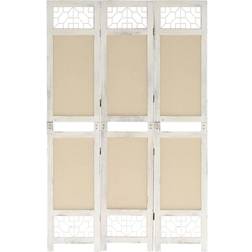 vidaXL 3-Panel Cream Romavdeler