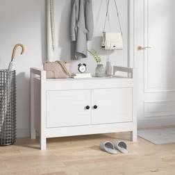 vidaXL White, 80 Pine Hall Storage Bench