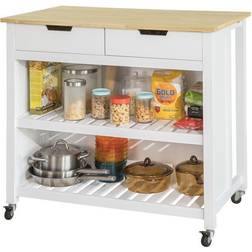 SoBuy Penisola Cucina Piano di Lavoro Per Cucina Con 2 Cassetti A 2 Ripiani L100 P60 A 94 cm Carrello Tavolo