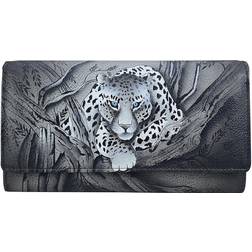 Anna by Anuschka Anuschka Three Fold Organizer Wallet Black Misc Accessories Leopard