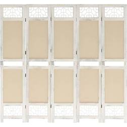 vidaXL 5-panels 175x165 stof cremefarvet Rumdeler