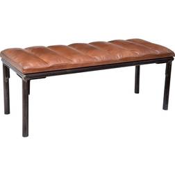 Trademark Living Vintage Läder/Järn Sittbänk