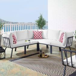 modway Riverside Collection EEI-3789-SLA-WHI Outdoor Lounge Set