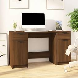 vidaXL Avec Armoire Latérale Chêne Marron Bureau d'écriture