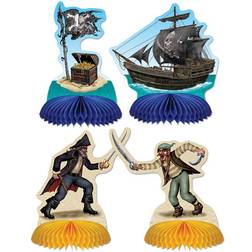 Beistle Pirate Playmates 4 ct Honeycomb Centerpieces 4 per package