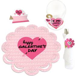 Be My Galentine Valentine's Day Paper Charger Table Decor Chargerific Kit for 8 Pink