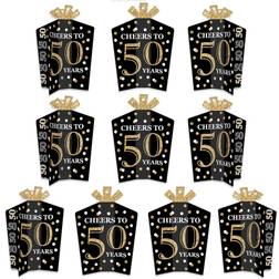 Adult 50th Birthday Gold Table Decor Fold & Flare Centerpieces 10 Ct Gold