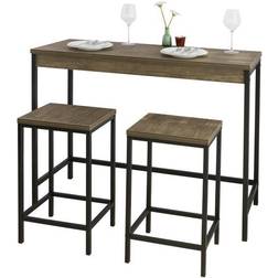 SoBuy OGT30-N Lot Table et Tabourets Bar + 2 Tabourets Ensemble de Salle à Manger 2pcs