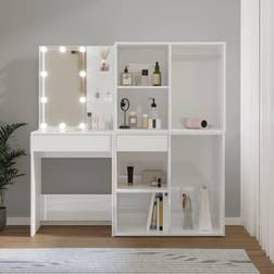 vidaXL Makeupbord LED-lys 2 Toiletbord