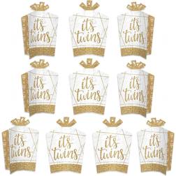 It's Twins Table Decor Gold Baby Shower Fold & Flare Centerpieces 10 Ct Gold