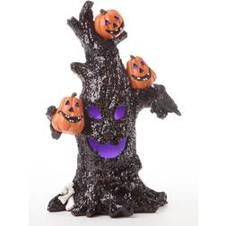 Horror-Shop Halloween Glitzer Baum mit Beleuchtung 25cm