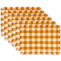 Zingz & Thingz Pumpkin Spice Heavyweight Check Place Mat Yellow