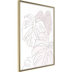 Artgeist Tavla Beige Leaves 20x30 Poster