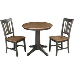 International Concepts 3pc 30" Duke Round Top Dining Set