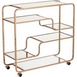 Southern Enterprises Maylynn Art Deco Mirrored Bar Cart Trolley Table