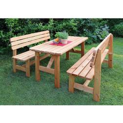 Promadino Holz-Garnitur Summer honigbraun Essgruppe