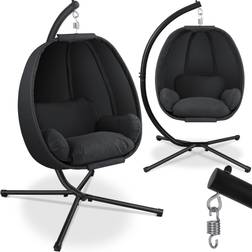 Kesser Luxe Fauteuil Suspendu Avec Structure + Coussin d'assise Moelleux Rembourrage Latéral Coussins d'assise Et De Dossier Panier Suspendu Indoor