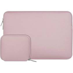 MOSISO Laptop Hülle Tasche Kompatibel mit MacBook Air/Pro Retina,13-13,3 Zoll Notebook,Kompatibel mit MacBook Pro 14 Zoll 2023-2021 A2779 M2 A2442 M1,Neopren Sleeve mit Klein Fall, Baby Rosa