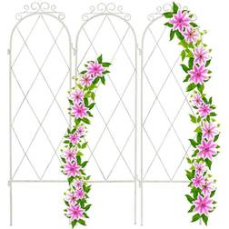 Relaxdays Grigliato Per Rampicanti Set da 3 Griglie in Metallo HxL 92x27.5 cm