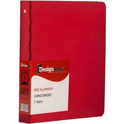 Jam Paper & Envelope Aluminum 1 Binders 3 Metal Rings Red 1/Pack