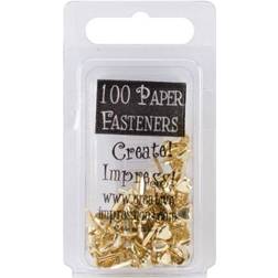 Impressions Mini Metal Paper Fasteners 100/Pkg-Hearts Gold